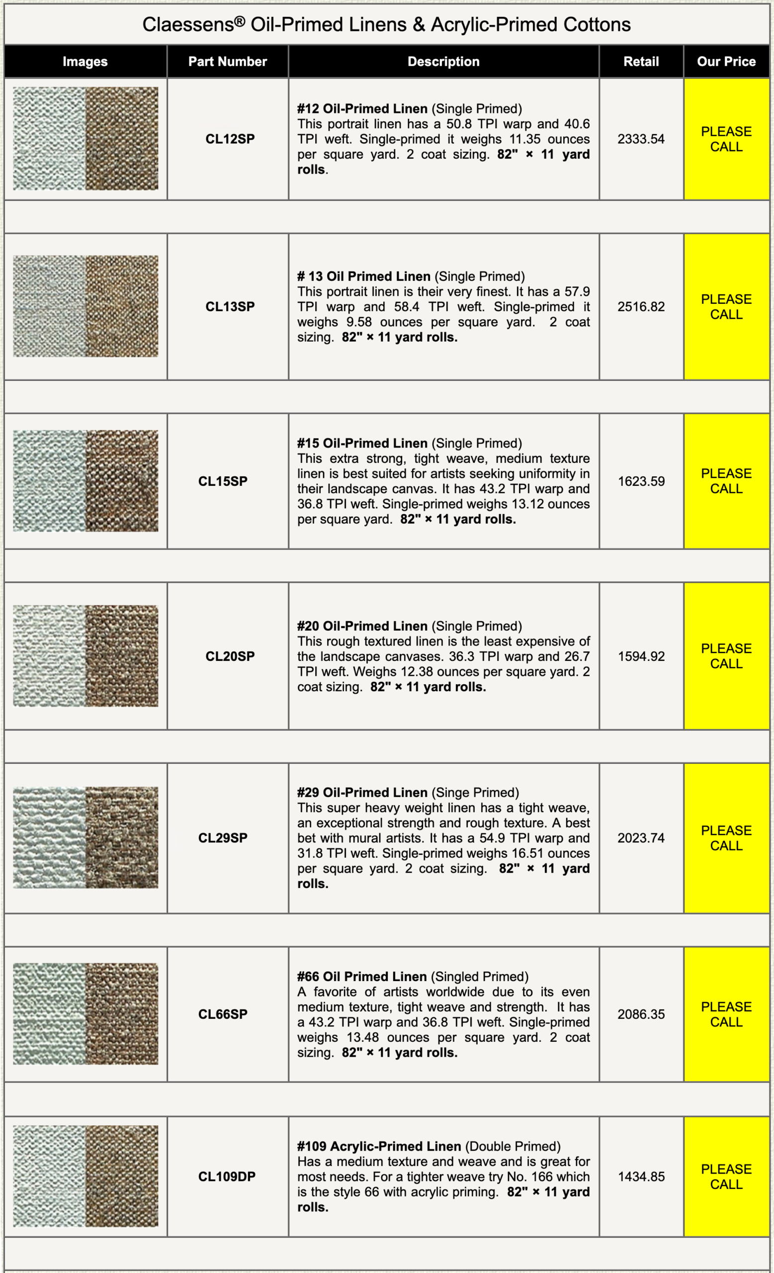 Canvas & Linens from Claessens