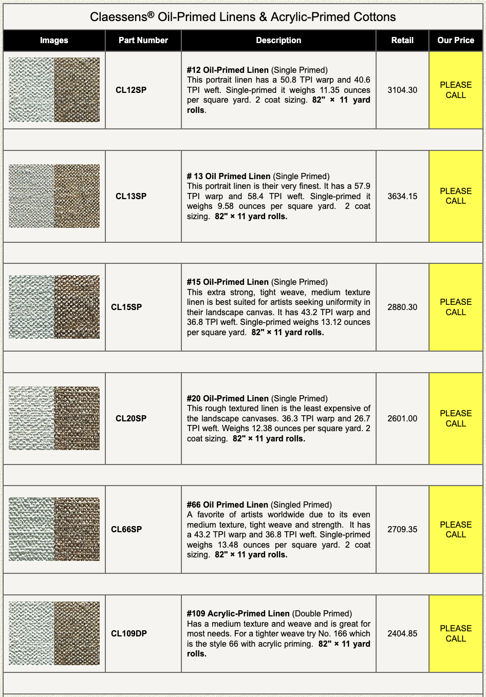 Canvas & Linens from Claessens